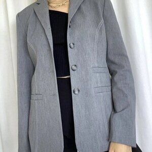 gray long sleeve slim blazers Boho chic jackets
